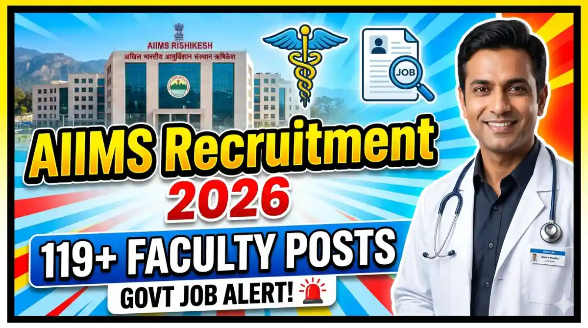 AIIMS Rishikesh Faculty Recruitment 2026 Apply Online for 119+ Posts Full Details