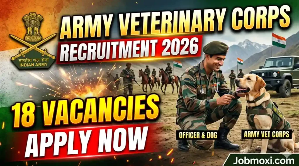 Army Veterinary Corps (Men) Recruitment 2026 Apply Online for 18 Posts Eligibility, Salary & Full Details