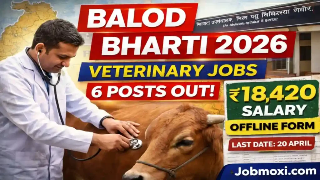 Balod Veterinary Recruitment 2026 Out for 6 Posts Assistant Veterinary Field Officer, Salary ₹18,420 Apply Online