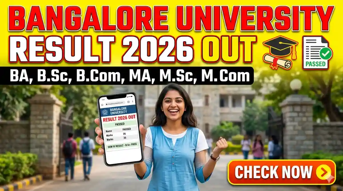 Bangalore University Result 2026 Released Check BA B.Sc B.Com MA M.Sc M.Com Result Online Now