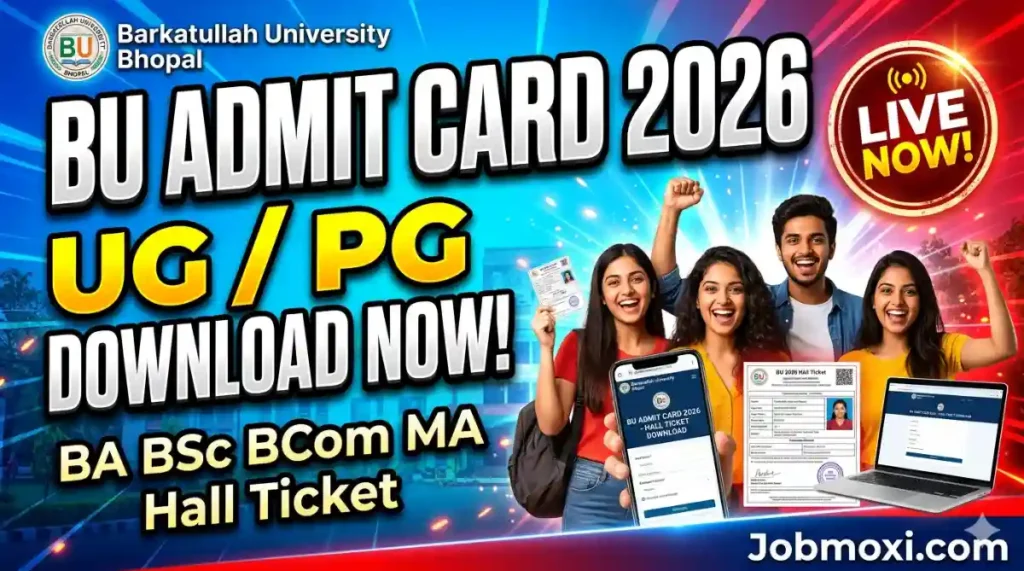 Barkatullah University Admit Card 2026 Download (UGPG) – BA BSc BCom MA Hall Ticket bubhopal.ac.in