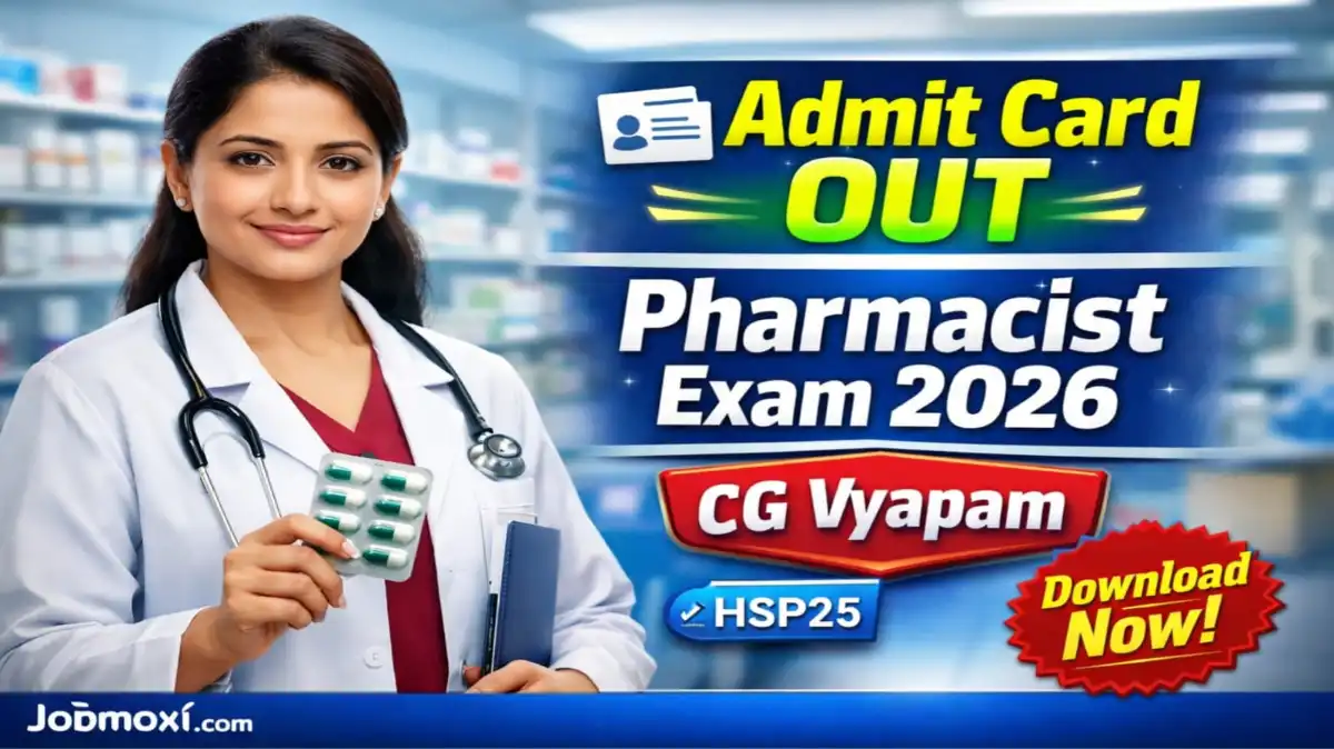 CG Vyapam Pharmacist Grade-2 Bharti Admit Card Release Exam on April 12