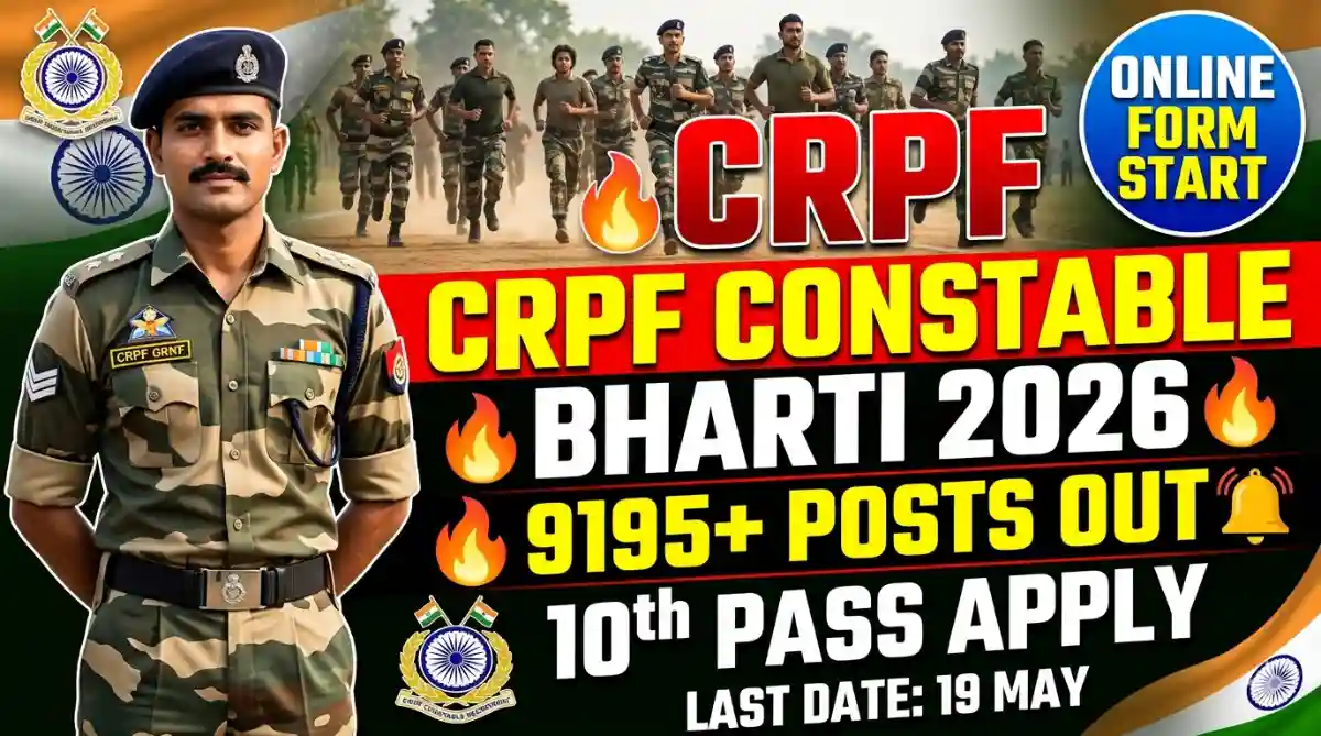 CRPF Constable Recruitment 2026 Apply Online for 9195+ Posts
