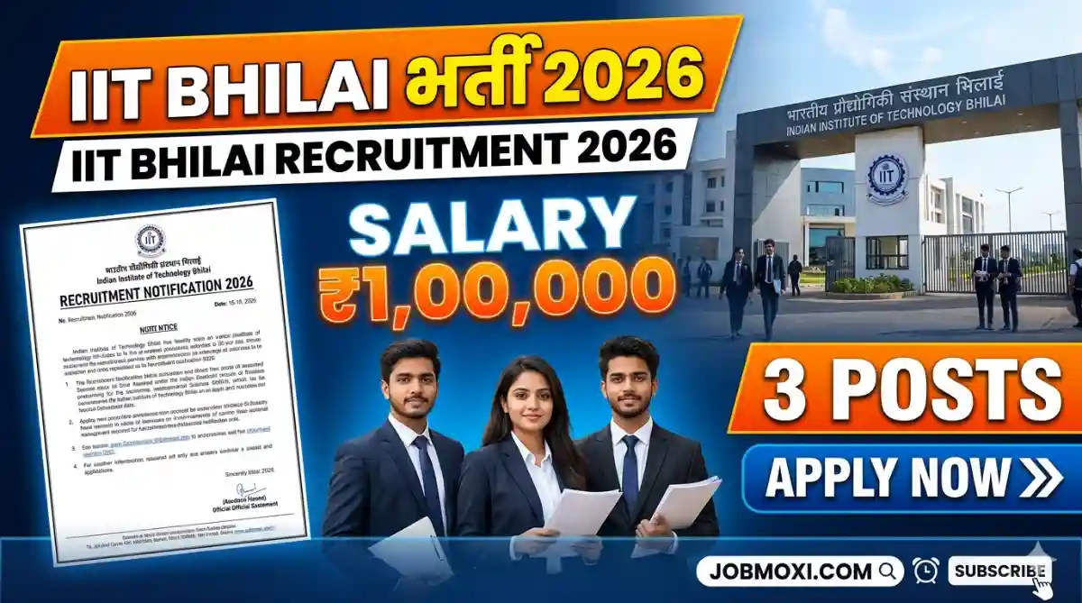 IIT Bhilai Recruitment 2026 Apply Online for Project Manager, Software Developer & Associate Posts