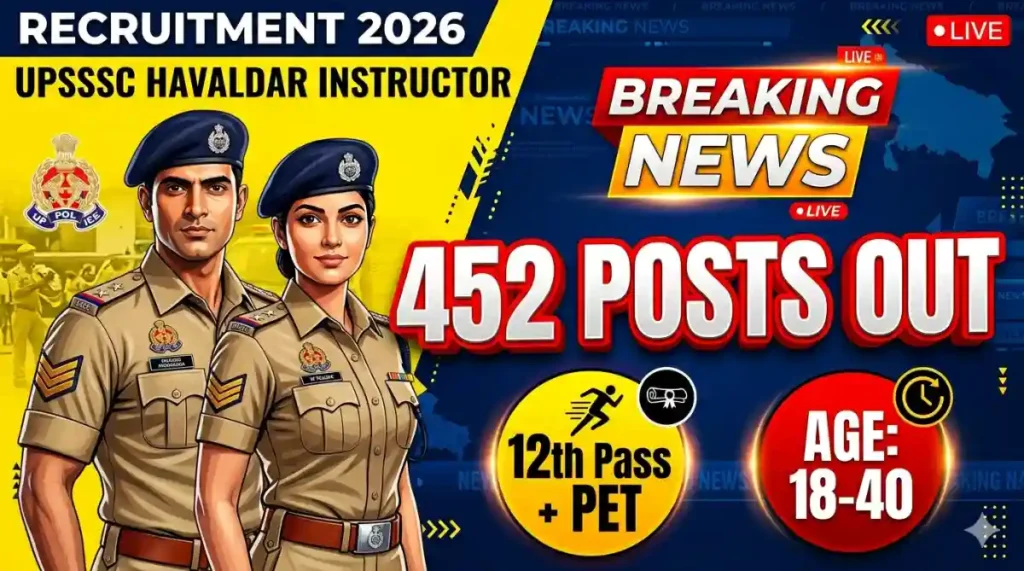 UPSSSC Havaldar Instructor Recruitment 2026 Apply Online for 209 Posts, Check Eligibility & Exam Date